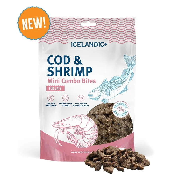 Icelandic+ Cod & Shrimp Mini Combo Bites Cat Treat - 1.7 oz