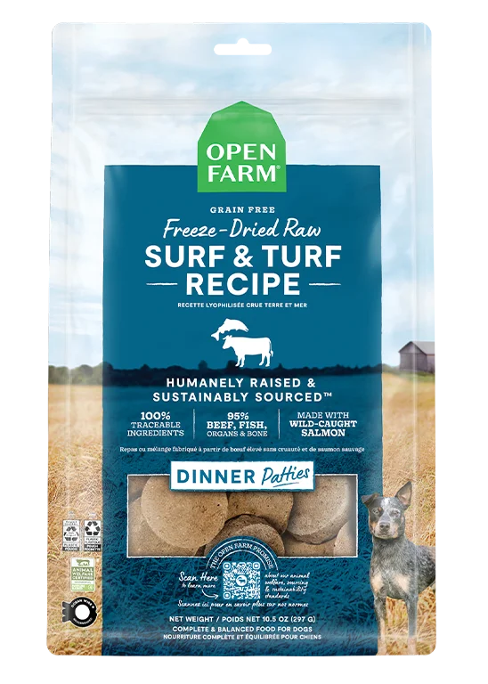 Open Farm Surf & Turf Patties Freeze Dried Raw Dog Food