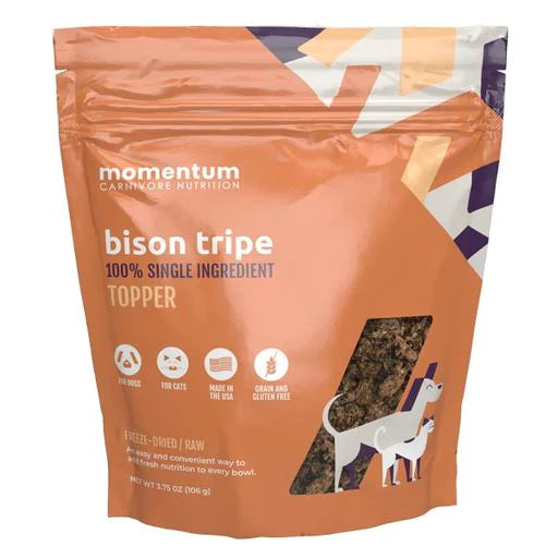 Momentum Carnivore Nutrition Freeze Dried Raw Bison Tripe Dog & Cat Topper - 3.75 oz.