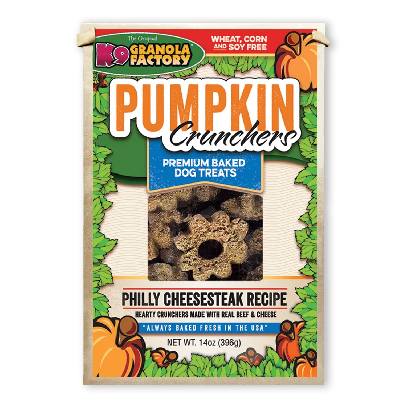 K9 Granola Factory Pumpkin Crunchers Dog Treats, Philly Cheesesteak