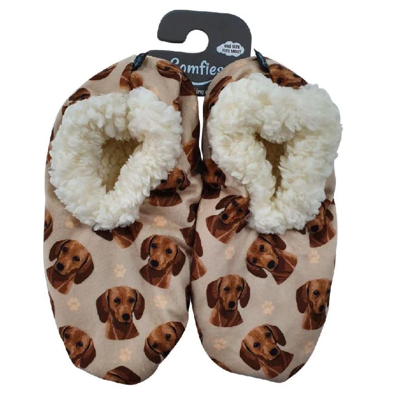 Comfies :  Slippers - Red Dachshund