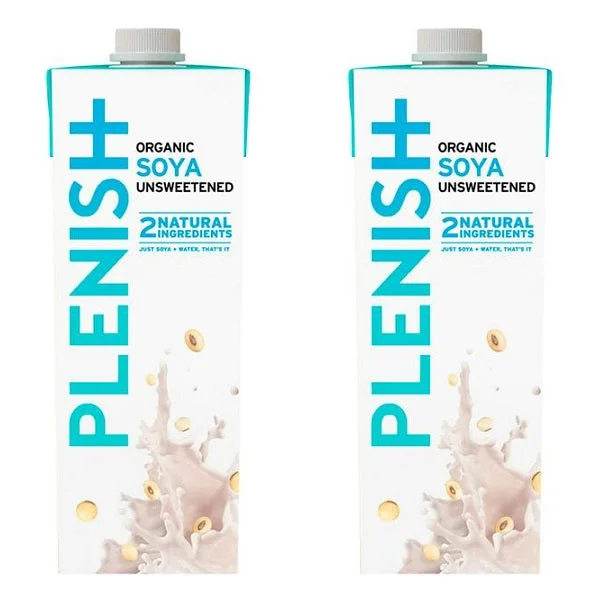 Plenish Long Life Unsweetened Organic Soya M*Lk 1Ltr (2pk)