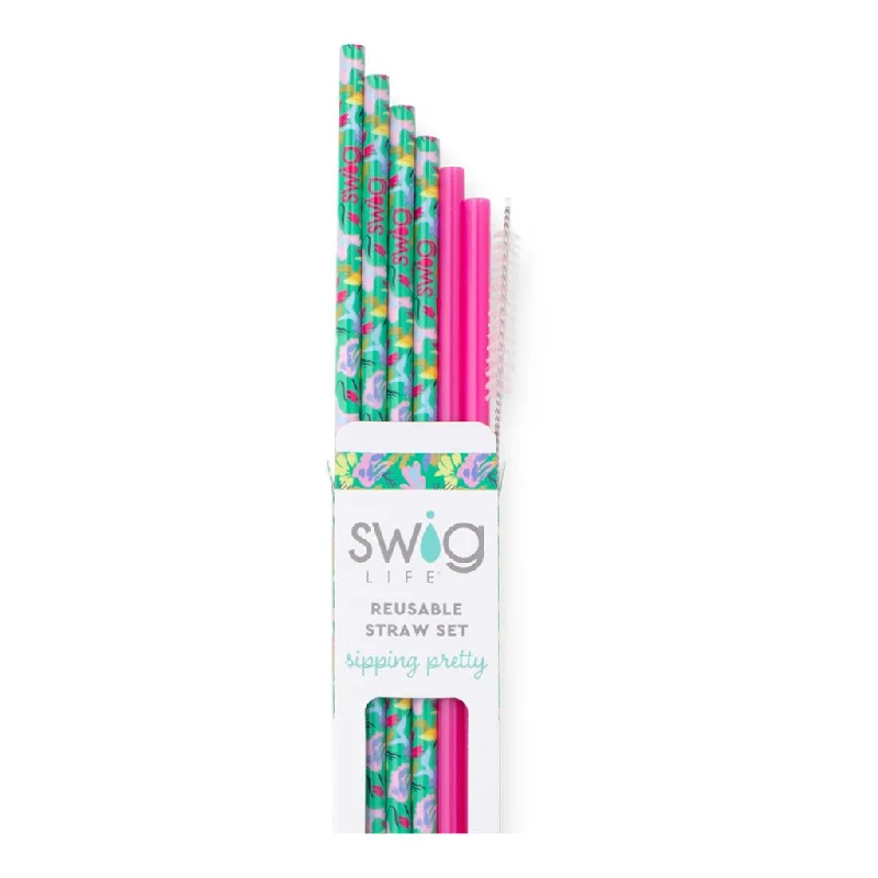 Swig : Paradise + Hot Pink Reusable Straw Set