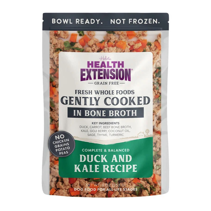 Health Extension Whole Foods Gently Cooked in Bone Broth - Duck & Kale Recipe - 9 oz