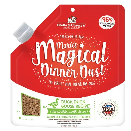 Stella & Chewy's Freeze Dried Raw Marie's Magical Dinner Dust Duck Duck Goose Recipe Topper for Dogs - 7-oz