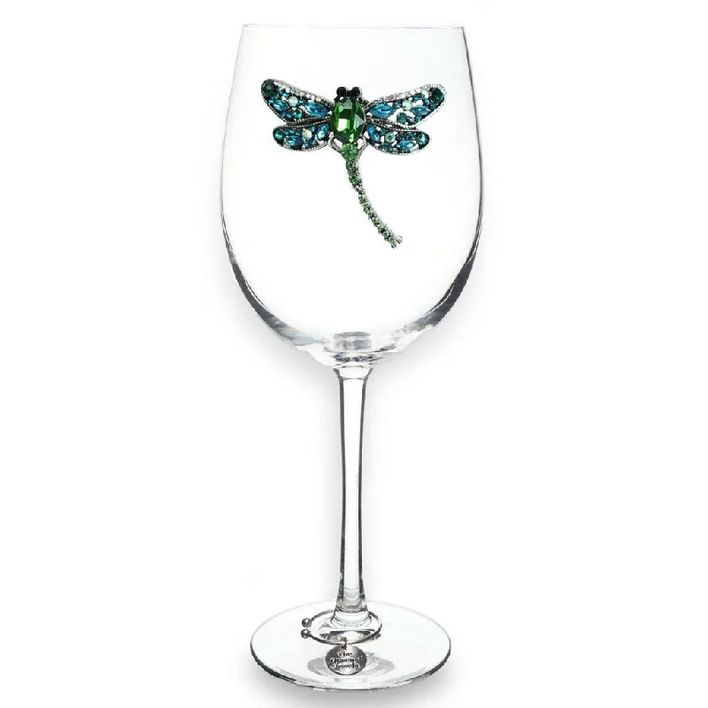 The Queens' Jewels : Dragonfly Jeweled Stemmed Wineglass