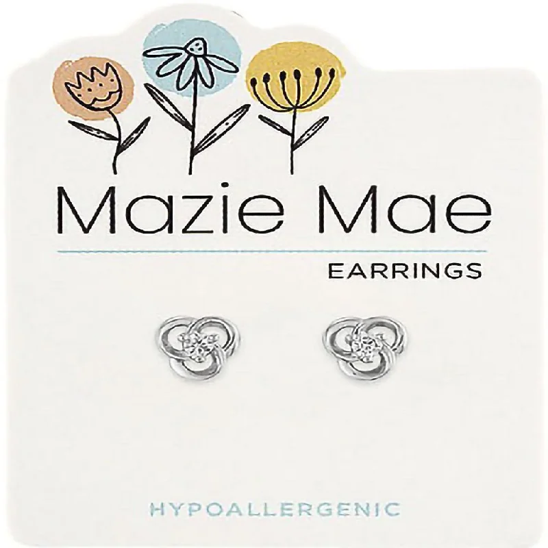 Center Court : Silver Celtic Twist w/ CZ Stud Mazie Mae Earring