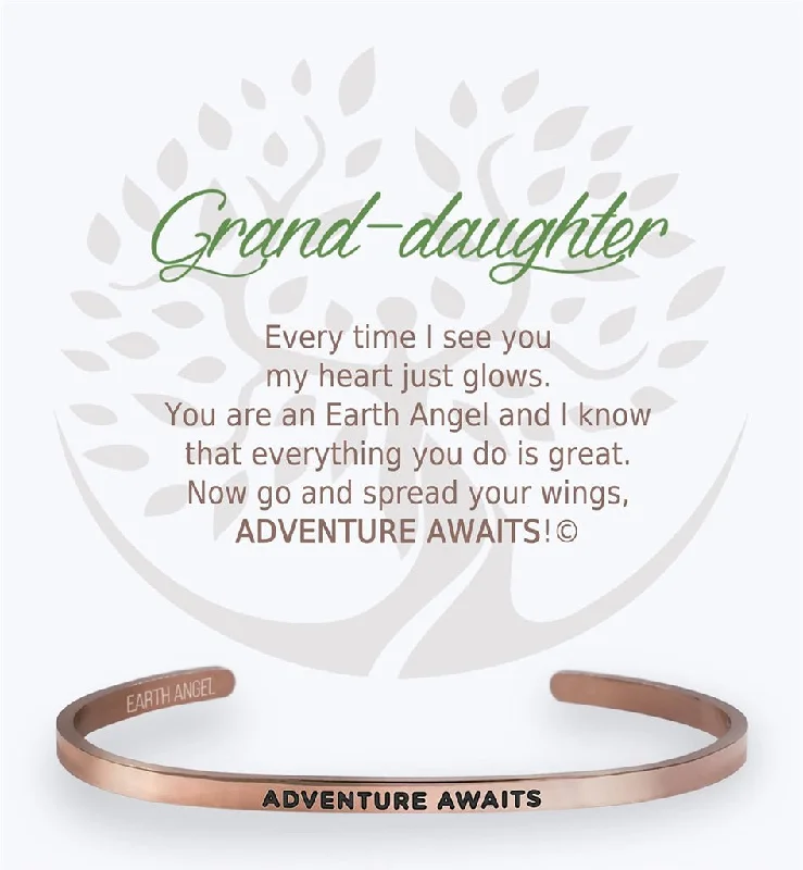 Earth Angel : Granddaughter Cuff Bracelet- Rose Gold