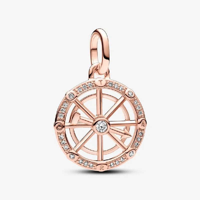 PANDORA : Pandora ME Wheel of Fortune Medallion Charm - 14k Rose gold-plated unique metal blend