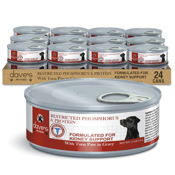 Dave's Pet Food Renal Restricted Phosphorus & Protein with Tuna Pate in Gravy-5.5 oz Can