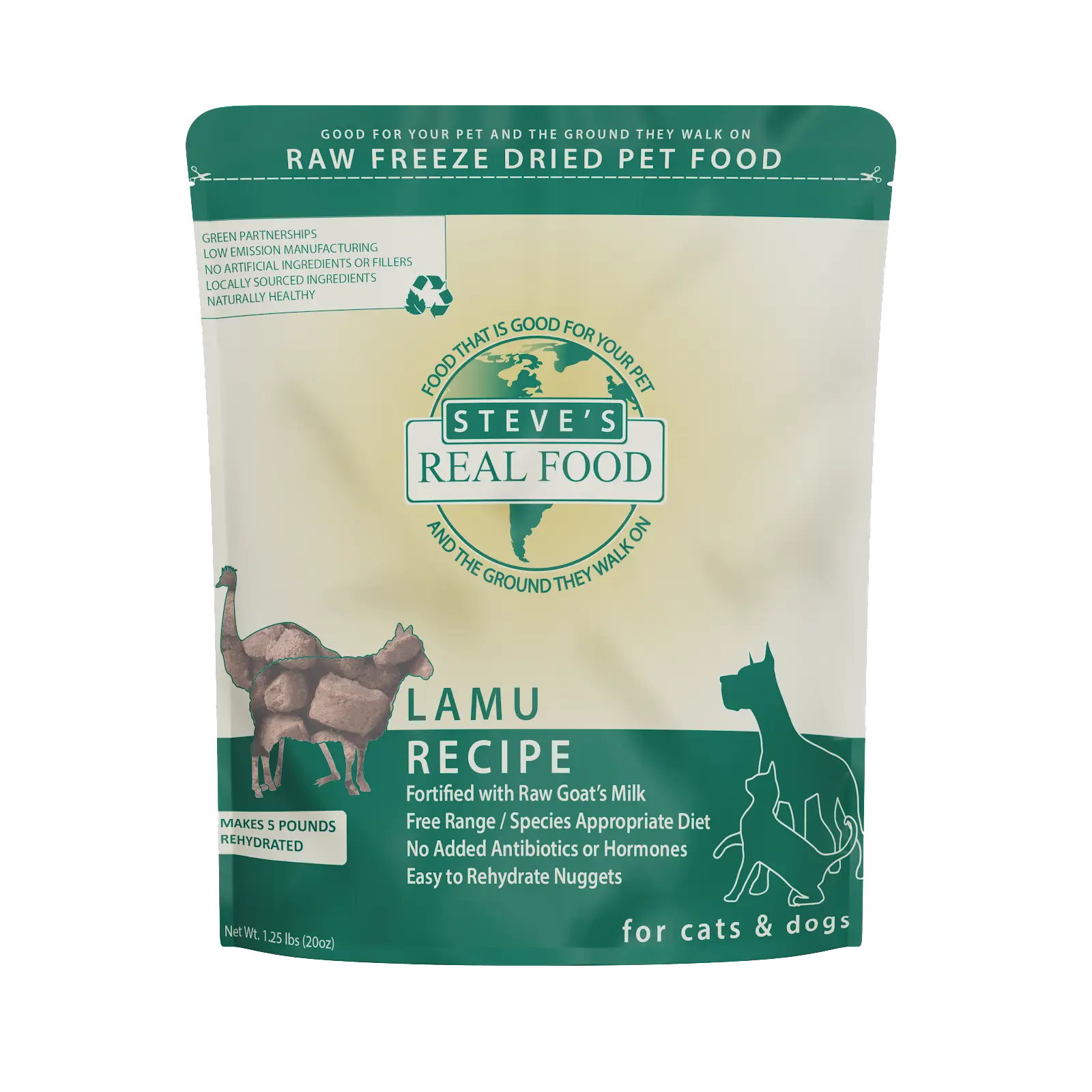 Steve's Real Food FD Lamu Recipe For Dogs & Cats-20 oz