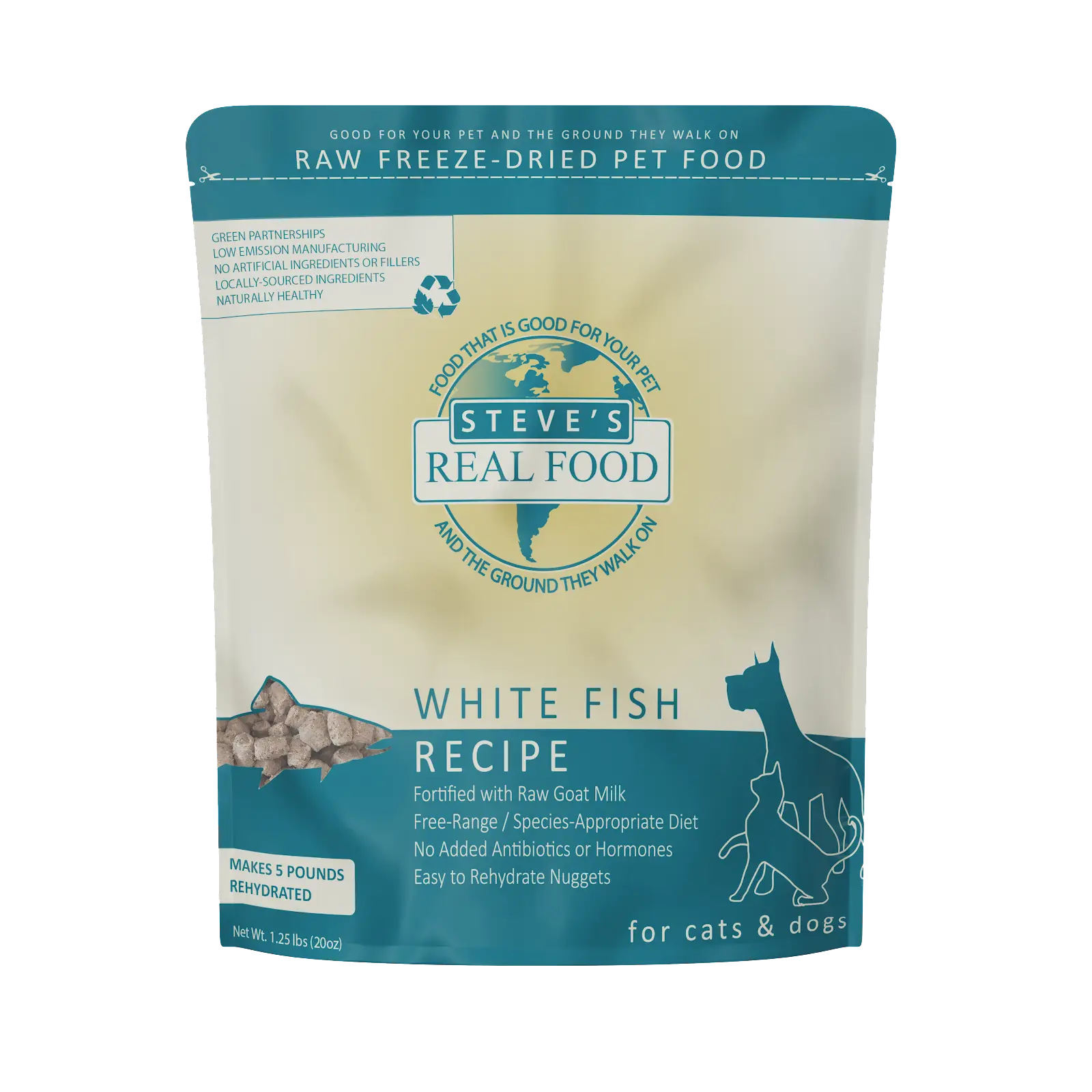 Steve's Real Food FD Whitefish Recipe For Dogs & Cats-20 oz