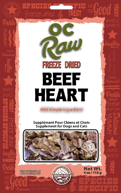 OC Raw Freeze Dried Beef Heart Dog Treat - 4 oz