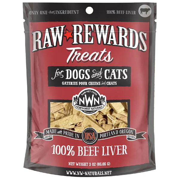 Northwest Naturals Raw Rewards Freeze Dried Beef Liver Treats for Dogs & Cats - 3-oz