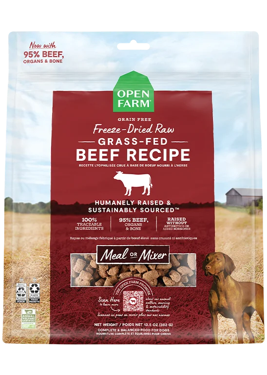 Open Farm Grass-Fed Beef Recipe Freeze Dried Raw Dog Food