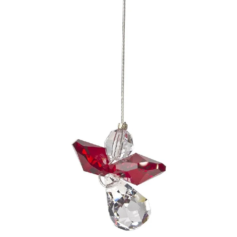 Woodstock Chimes : Crystal Guardian Angel Suncatcher - Garnet (January)