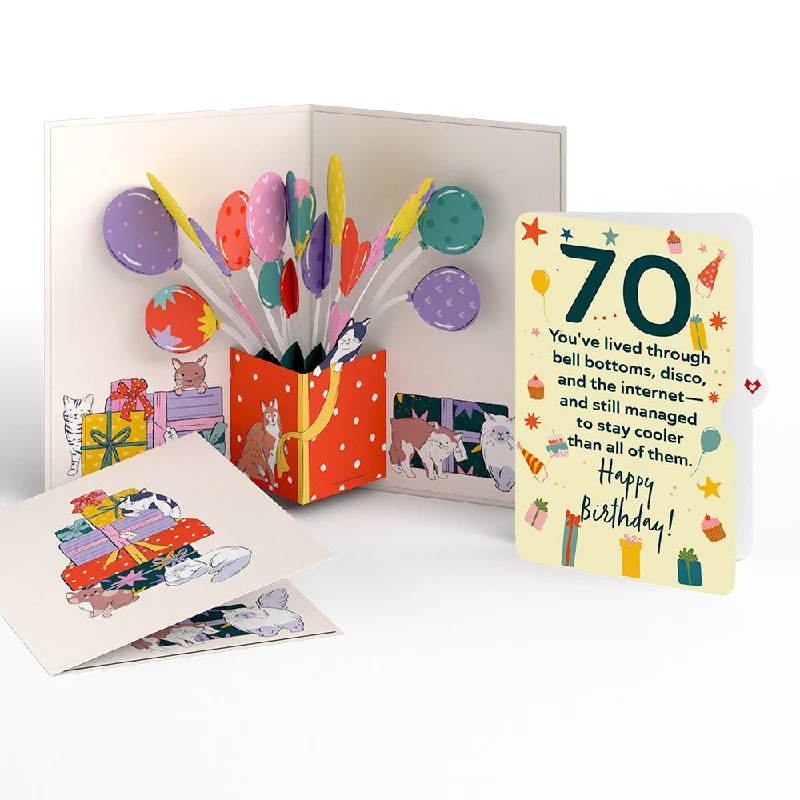 Curious Cats 70th Birthday Pop-Up Card and Sentiment Set