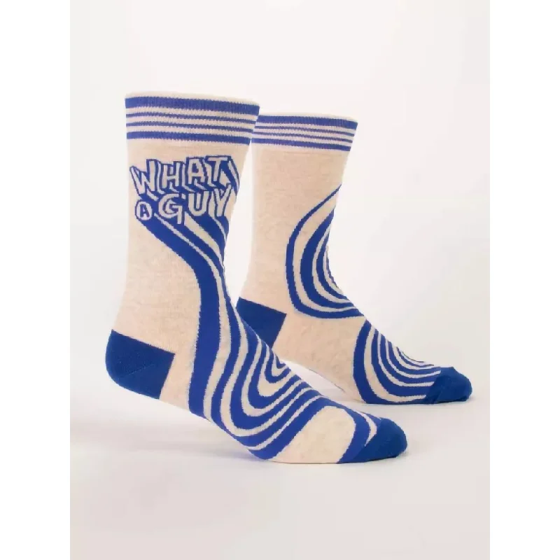 Blue Q : Men's Crew Socks - WHAT A GUY