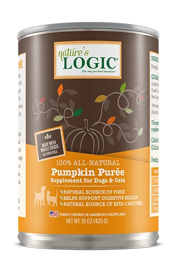 Nature's Logic Pumpkin Puree Supplement for Dogs & Cats- 15 oz