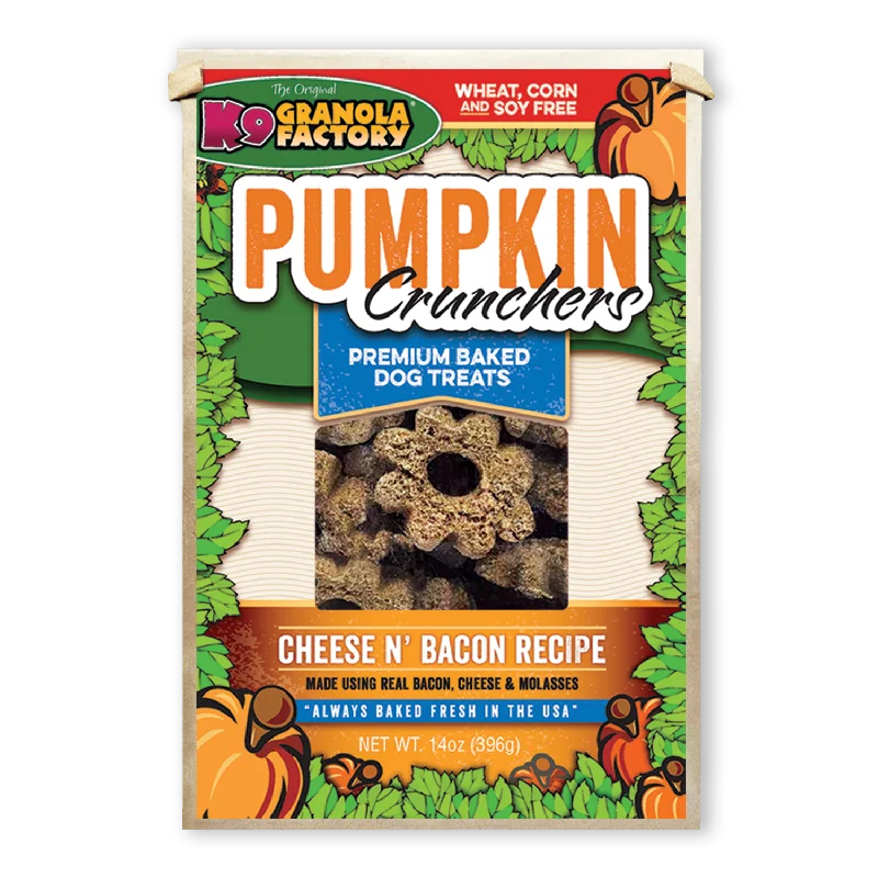 K9 Granola Factory Pumpkin Crunchers Dog Treats, Cheese N' Bacon