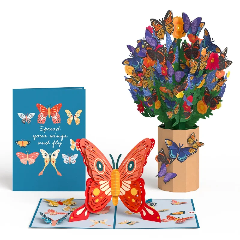 Spread Your Wings Butterfly Pop-Up Card & Bouquet Bundle