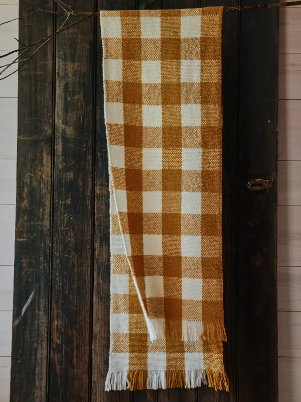 Daffodil Yellow Gingham Cashmere Scarf