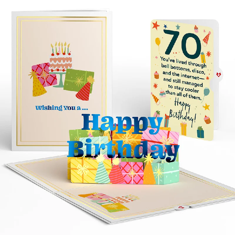 Wishing You a Happy 70th Birthday Pop-Up Card and Sentiment Set