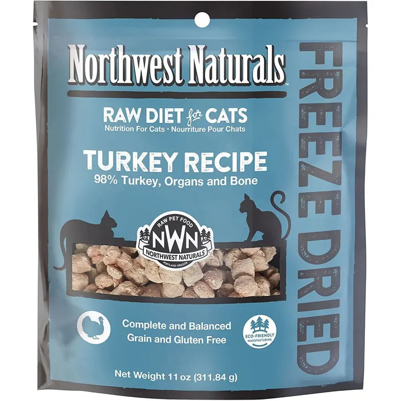 Northwest Naturals Freeze Dried Raw Turkey Diet for Cats- 11 oz