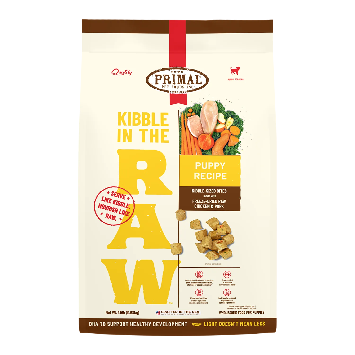 Primal Kibble In The Raw Puppy Recipe For Dogs