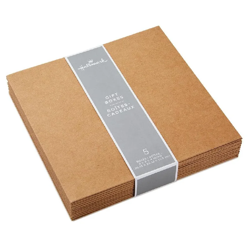 Hallmark : Kraft Paper 5-Pack Square Boxes