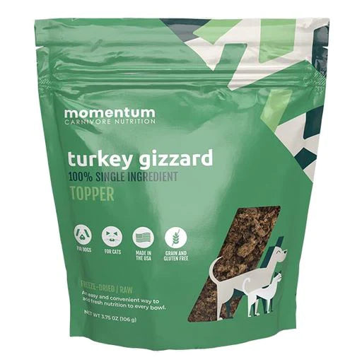 Momentum Carnivore Nutrition Freeze Dried Turkey Gizzard Dog & Cat Topper - 3.75 oz.