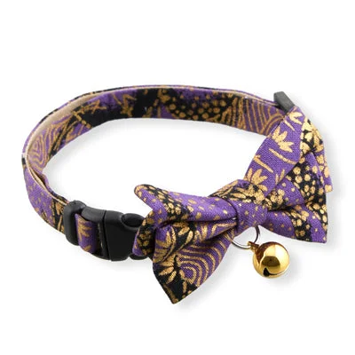 Necoichi Gilded Gold Bow Tie-Purple