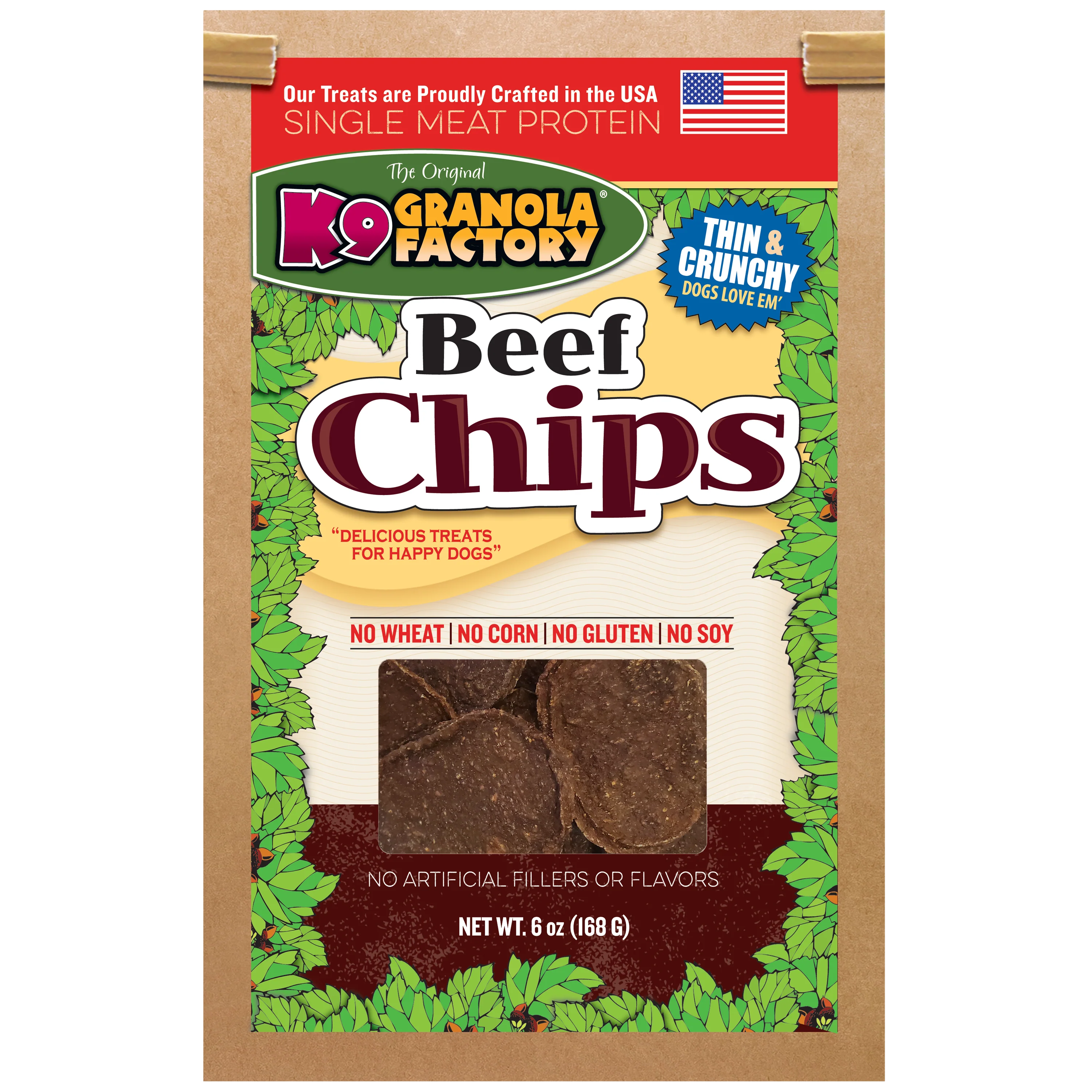 K9 Granola Factory Beef Chips- 6 oz