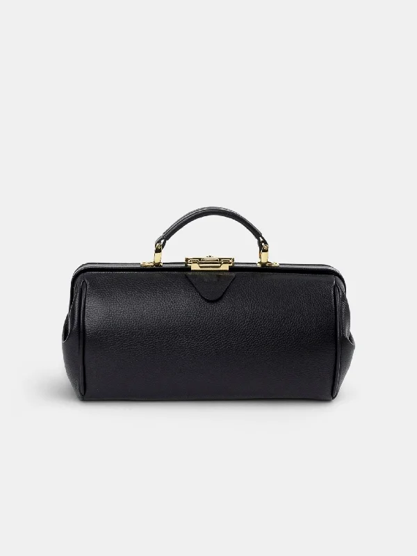 The Doctor's Bag -  Midnight Black Calf Grain