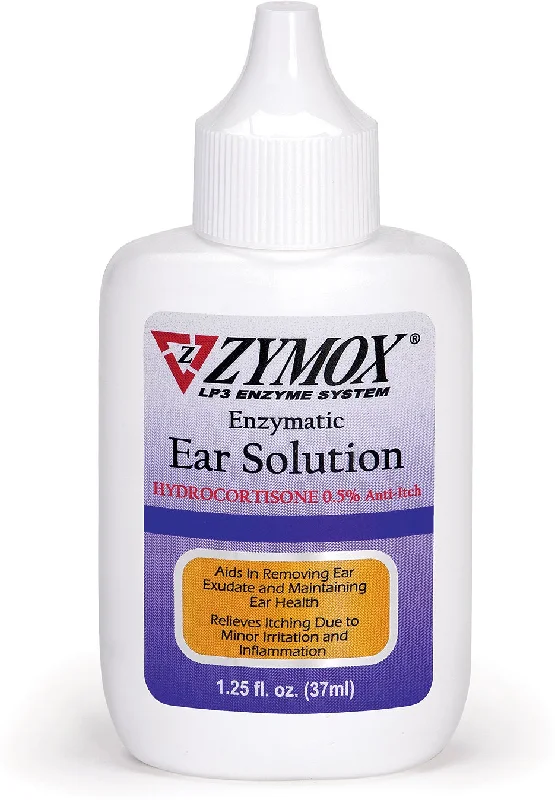 Zymox Enzymatic Ear Solution with 0.5% Hydrocortisone for Dogs - 1.25-fl oz