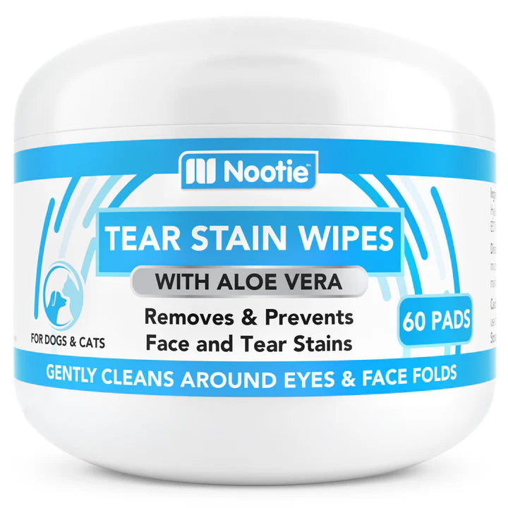 Nootie Tear Stain Wipes for Dogs & Cats- 60 wipes