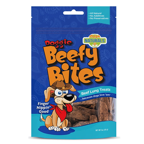 Chip's Naturals Doggie Beefy Bites Beef Lung Treats for Dogs