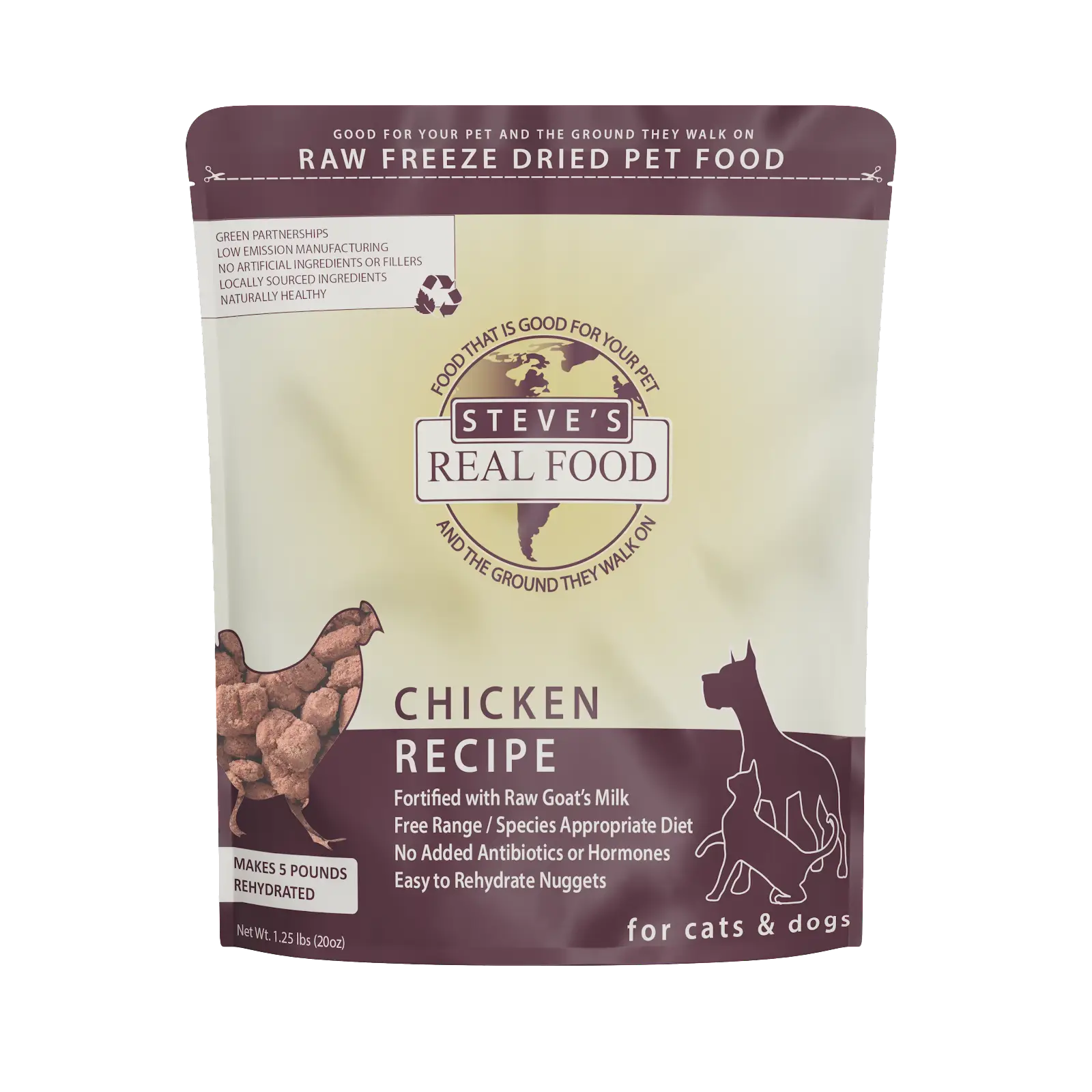 Steve's Real Food FD Chicken Recipe For Dogs & Cats-20 oz