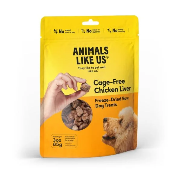 Animals Like Us Freeze Dried Cage Free Chicken Liver Dog Treats-3 oz