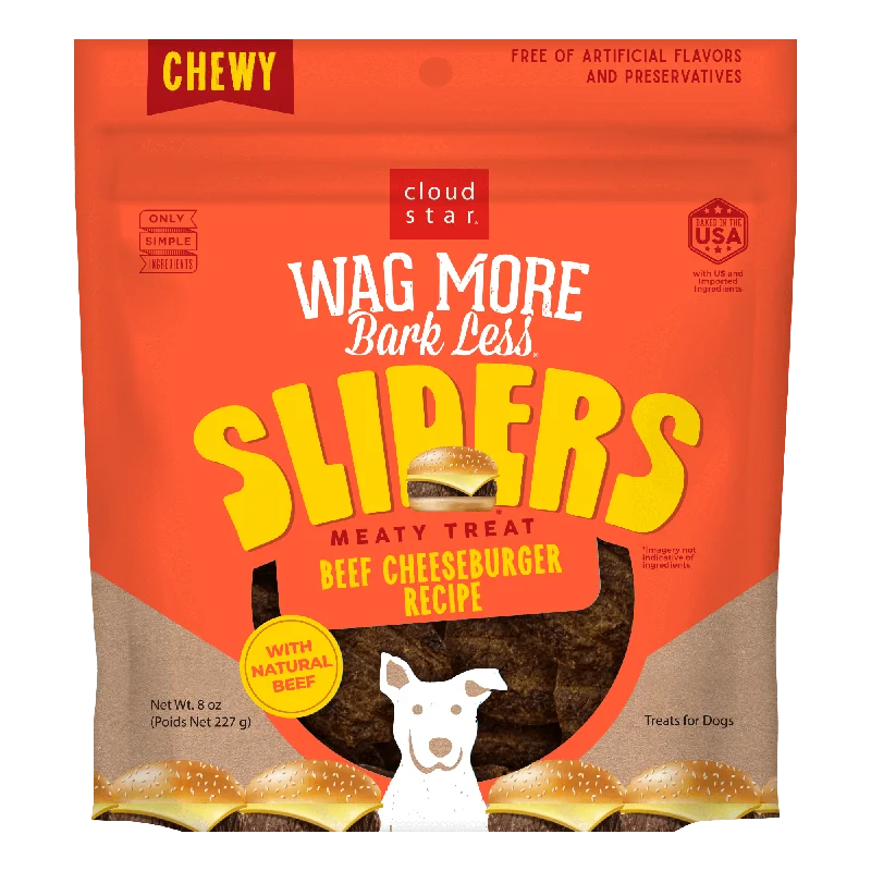 Cloud Star Wag More Bark Less Beef Cheeseburger Recipe Jerky Dog Treats, 8oz