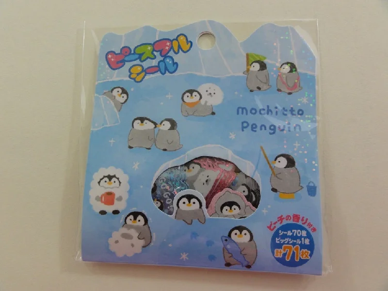 Cute Kawaii Mind Wave Mochitto Penguin Stickers Flake Sack