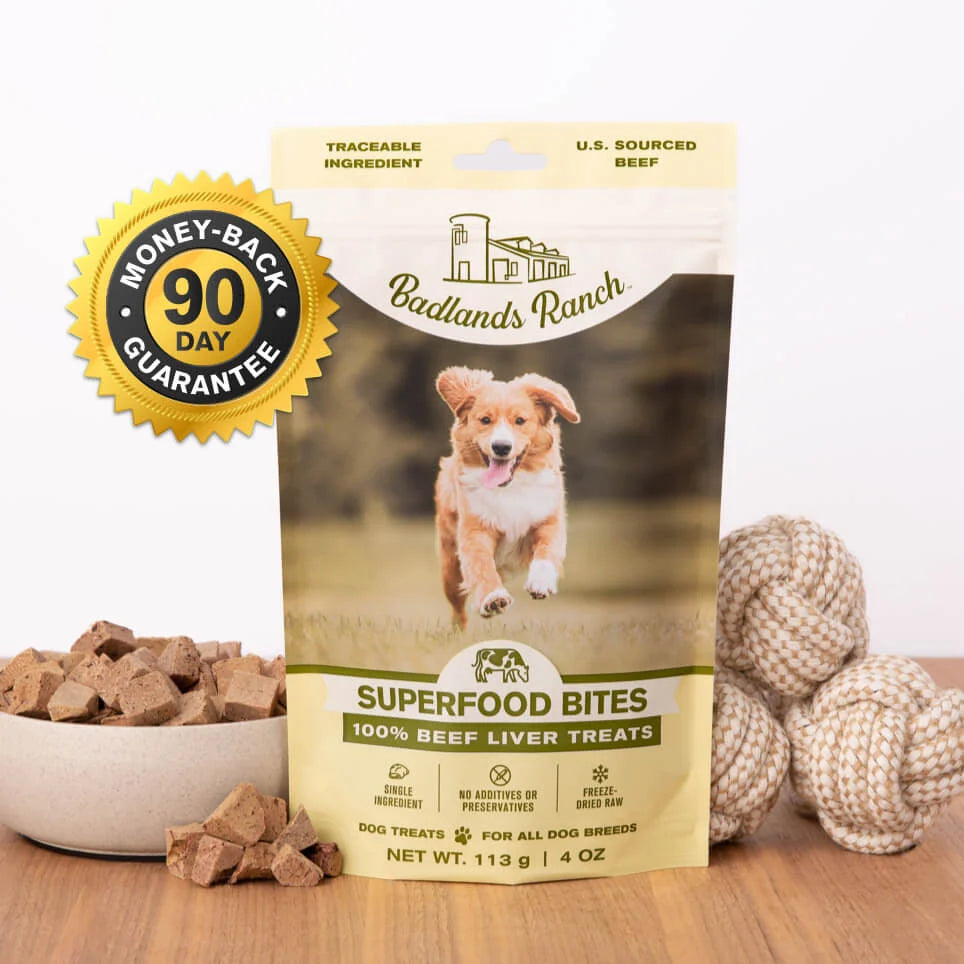 Badlands Ranch Superfood Bites 100% Beef Liver Dog Treats-4 oz