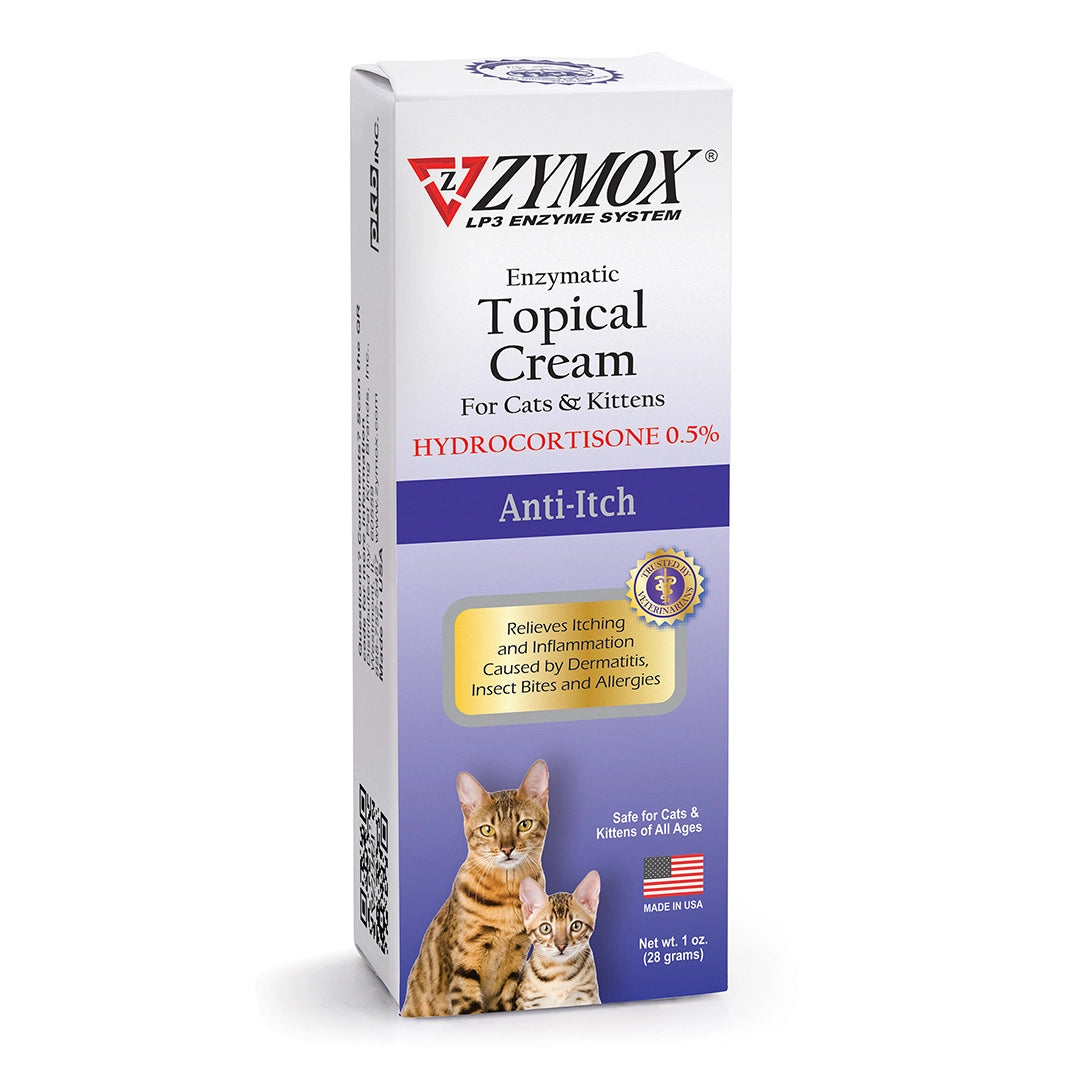 Zymox Enzymatic Topical Cream with 0.5% Hydrocortisone for Cats & Kittens - 1-oz