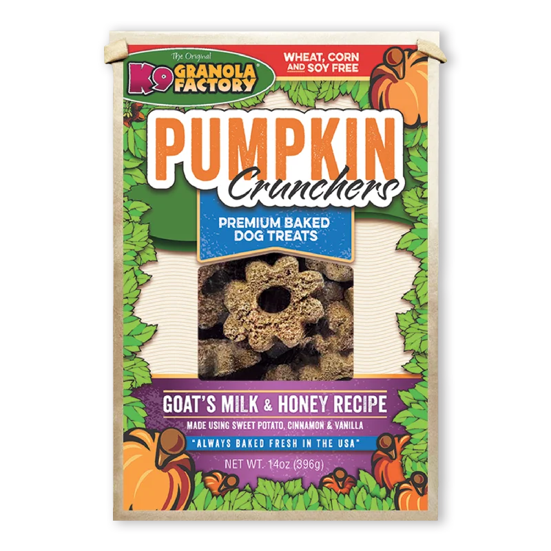 K9 Granola Factory Pumpkin Crunchers Dog Treats, Goat's Milk & Honey