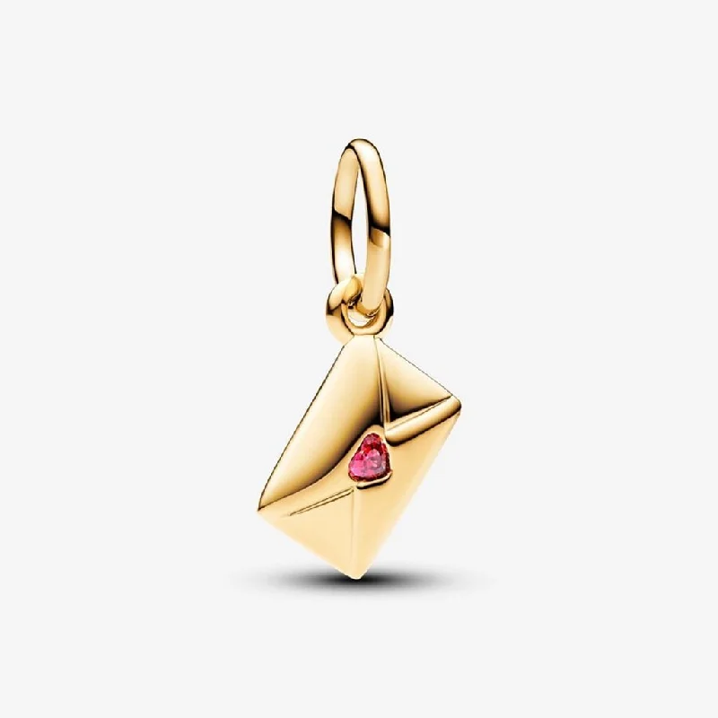 PANDORA : Love Letter Envelope Dangle Charm - 14k Gold-plated unique metal blend