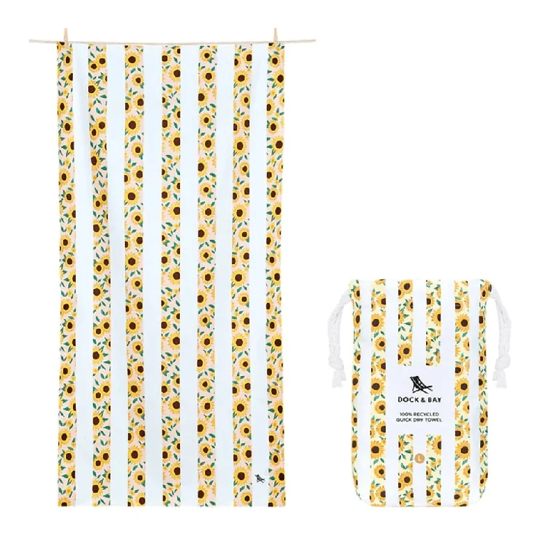 Dock Bay : Quick Dry Beach Towel - Flower Power - XL in Sunflower Solstice