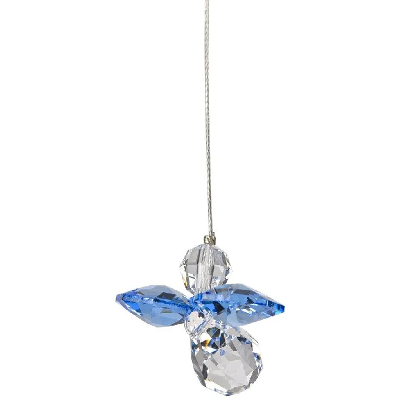 Woodstock Chimes :  Crystal Guardian Angel Suncatcher - Sapphire (September)