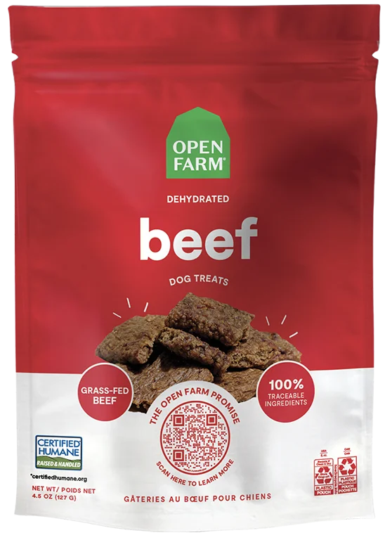 Open Farm Dehydrated Beef Jerky Dog Treat, 4.5oz