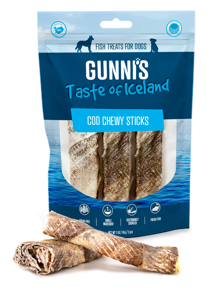 Gunni's Taste of Iceland Cod Chewy Sticks- 3Pack