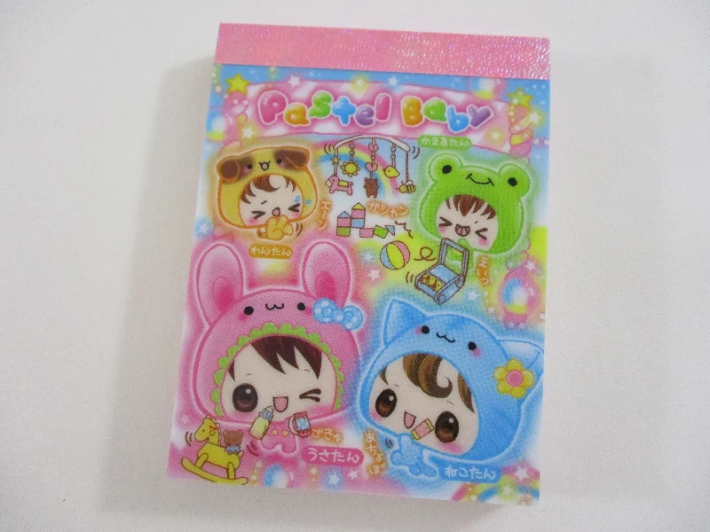 Cute Kawaii Kamio Pastel Baby Animal Costume Mini Notepad / Memo Pad - Stationery Designer Paper Collection